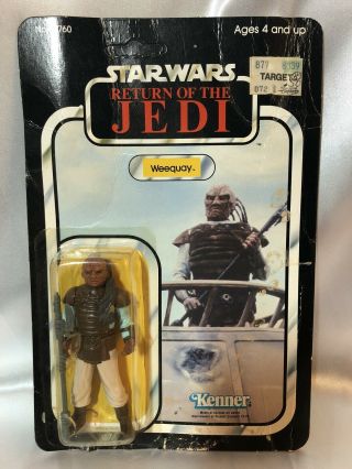 Vintage Kenner 1983 Star Wars Return Of The Jedi Weequay 77 - Back Unpunched