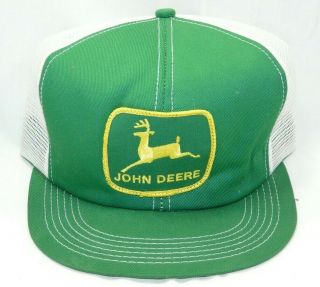 Vintage John Deere Mesh Trucker Hat Snapback Patch K Brand Made In Usa