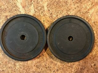 2 x 40 Vintage Roberts Bar Bell Standard Weight Plates 2