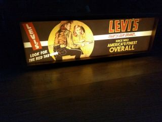 Vintage Style Levis Denim Sign Display Advert illuminated Shop Sign 3