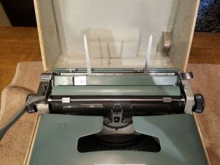 Vintage Blue Olivetti Underwood Studio 44 typewriter with case 4