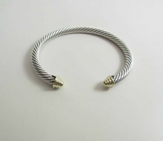 David Yurman 14k Gold And Sterling Silver 5mm Cable Twist Bracelet