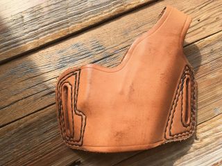 Vintage Tex Shoemaker Natural Brown Leather Owb Holster For S&w 6906 6904