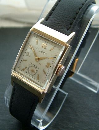 Vintage Art Deco 1948 10ct Gf Bulova 