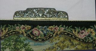 VINTAGE JOLLES PETIT POINT MADE IN AUSTRIA HANDBAG PURSE TAPESTRY FARM PATTERN 5