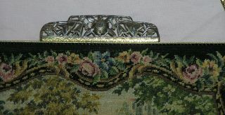 VINTAGE JOLLES PETIT POINT MADE IN AUSTRIA HANDBAG PURSE TAPESTRY FARM PATTERN 6