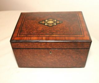 Antique 1800s Hand Made Veneered Burl Wood Napoleon Iii French Cigar Box Display
