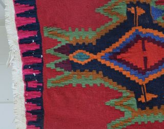 Antique Vintage Native American Indian Rug Saddle Blanket Navajo Wool Geometric 3