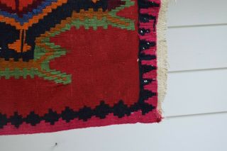 Antique Vintage Native American Indian Rug Saddle Blanket Navajo Wool Geometric 5