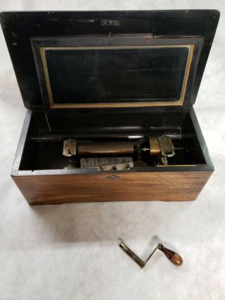 Antique Music Box M F 1818 " Marque De Fabrique " Swiss " Penny In The Slot "