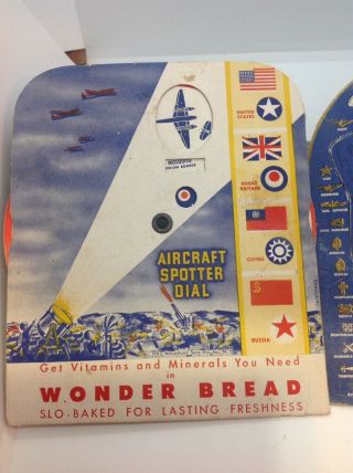Aircraft Spotter Dial Advertising Wonder Bread World War II WWII & army navy 2 2