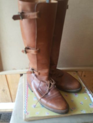 Italian Made Vintage Polo Ralph Lauren Leather Combat/riding Boots 9d M 3065