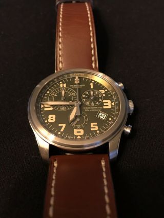 Victorinox Swiss Army Infantry Vintage Leather Strap Chrono Watch for Men 241287 2