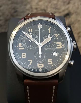 Victorinox Swiss Army Infantry Vintage Leather Strap Chrono Watch for Men 241287 8