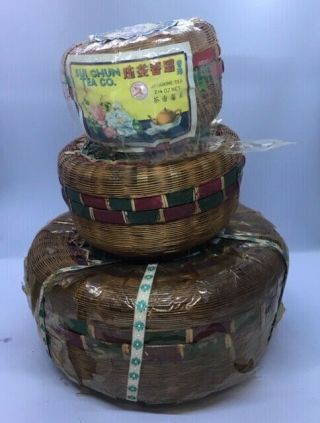 Vintage Large YING MEE woo lung bamboo Tea box China ca.  1930 4