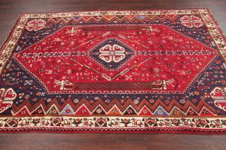 Special Price Vintage Tribal Abadeh Area Rug Hand - Knotted Oriental Wool 6x8 Red