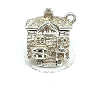 RARE Vintage Sterling Silver Enameled Children ' s Dollhouse Opening Charm 2