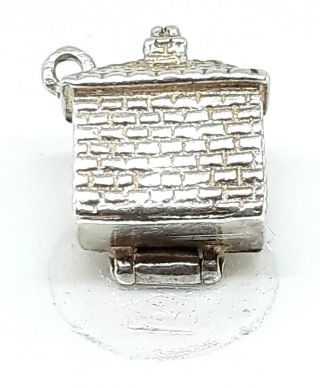 RARE Vintage Sterling Silver Enameled Children ' s Dollhouse Opening Charm 3