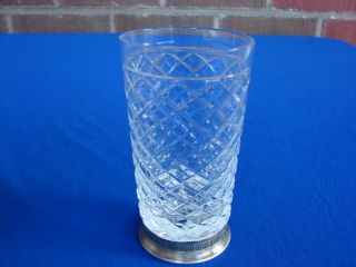 Vintage Russian Soviet 875 Silver Rim Crystal Glass 4