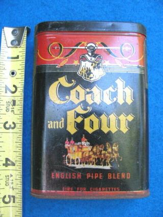 Vintage Coach And Four Pocket Tobacco Tin