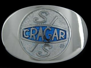 Sa05174 Nos Vintage 1970s Cragar S/s Chrome Advertisement Belt Buckle