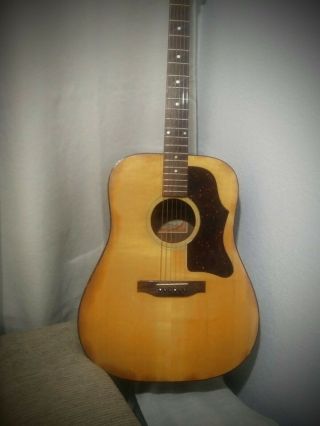 Vintage 1975 Gibson J - 55 Natural Dreadnought Acoustic 2