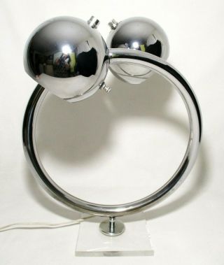 Rare Robert Sonneman Vint Mod Chrome Twin Eyeball 