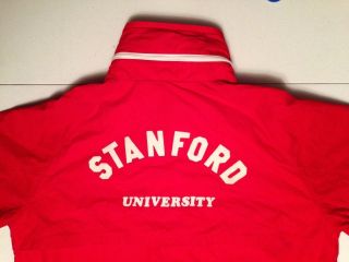 Vtg Mighty - Mac Stanford University Sailing Boating Jacket Red W/ Hood Men Sz 42