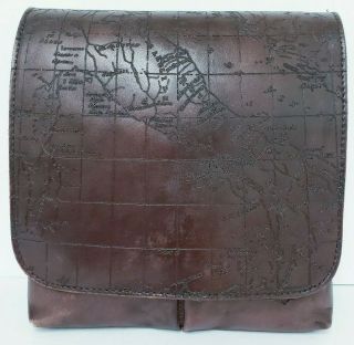 Patricia Nash GRANADA Vintage Leather Laser Map Rust Crossbody Bag $129.  00 P6 2