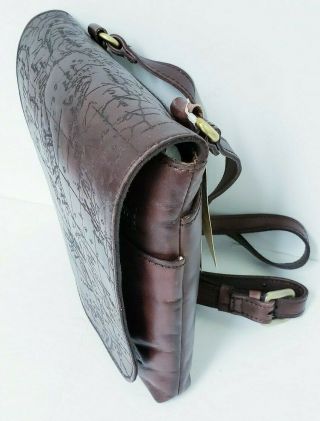 Patricia Nash GRANADA Vintage Leather Laser Map Rust Crossbody Bag $129.  00 P6 4