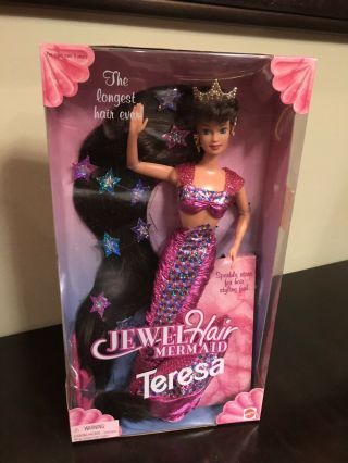 Nib 1995 Mattel Jewel Hair Mermaid Teresa Barbie Doll 14588 Nrfb