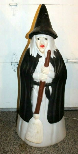 Vintage Empire Halloween 38” Blow Mold Witch & Broom Lighted Decor