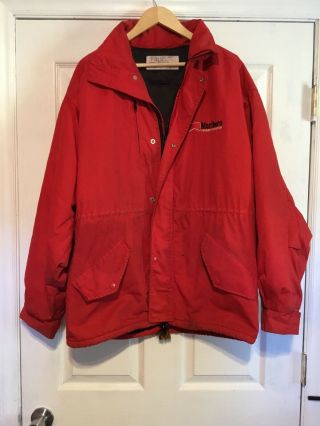 Vintage Team Penske Racing Team Issued Hooded Heavy Winter Red Jacket