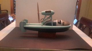 Rare Vintage Windup Wooden Model Boat/airboat
