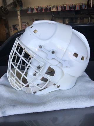 Vintage COOPER SK 2000 L WhiteHockey Helmet with Face Mask Made in Canada Sk2000 4