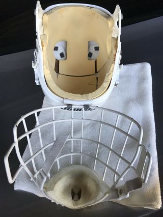 Vintage COOPER SK 2000 L WhiteHockey Helmet with Face Mask Made in Canada Sk2000 6