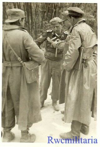 Battle Plans Ranking German Panzer & Wehrmacht Officers Confer Over Map