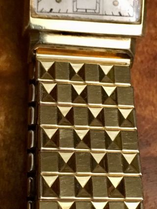 Vintage Lord Elgin 14k Solid Gold Watch 21j Shroud Lugs C1947 Looks Sharp Runs 9