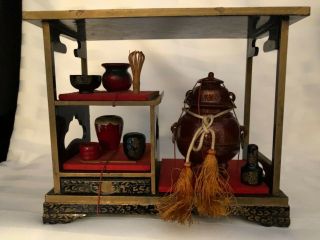Antique Japanese Tea Ceremony Chadougu Hina Matsuri Wood Lacquer Furniture