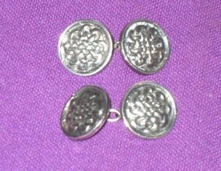 Classic Vintage 1950s C.  A.  I Scottish Iona Celtic Sterling Silver Cufflinks