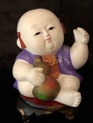 Antique Japanese Gosho Ningyo Doll Rare Taisho Era Ceramic