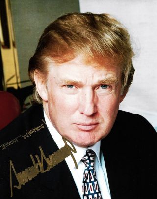 Donald Trump Hand Signed Autographed Best Wishes 8x10 Photo With Rare