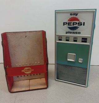 Vintage 1960s Pepsi - Cola Vending Machine Transistor Radio w/Box & Instructions 2