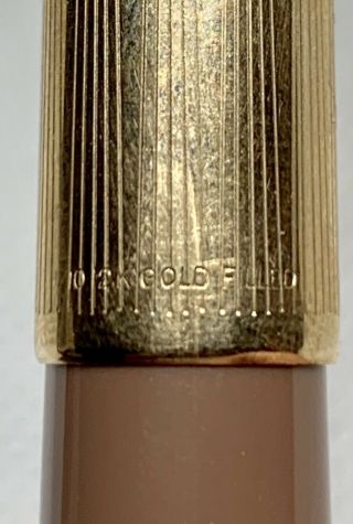 Vintage 2k Gold Gilled Cap Parker 51 Fountain Pen And Mechanical Pencil Set 3