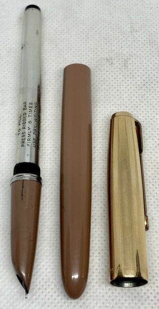 Vintage 2k Gold Gilled Cap Parker 51 Fountain Pen And Mechanical Pencil Set 5