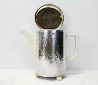 VTG Hutschenreuther Selb WMF Teapot Coffee Silverplate Cover Art Deco Bavaria 3