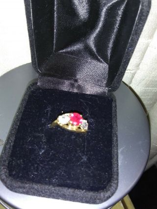 Antique 14k B/H Baden/Foss Ruby and Diamond Ring Sz 5 6 offers welcomed 2