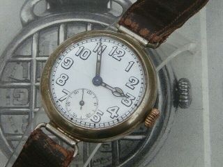 Ww1 Era Gallet Electa Swiss Military Trench Watch Articulated Lugs Box Dial 15 J