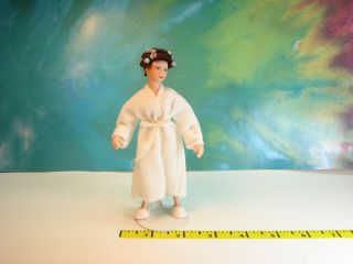 Dollhouse Miniatures Lady with Curlers & WhiteBathrobe Artisan 1/12 3