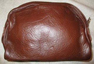 Vintage Euc L L Bean Brown Leather Belt Loops Toiletry Ditty Bag Script Label